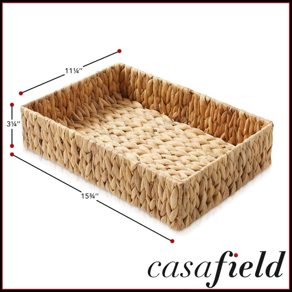 Casafield Casafield Bathroom Storage Baskets, Water Hyacinth Toilet Tank Topper Bins (Set of 2)