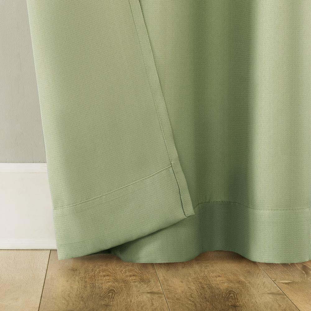 40"x63" No. 918 Light Filtering Semi-Sheer Sora Heathered Texture Grommet Curtain Panel Sage Green: Modern Plain Weave