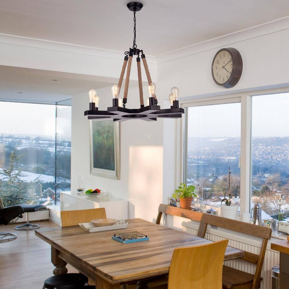 Hong Kong Best New Zhu Yuan Lighting Co. Lalveri 8-Light Candle Style Wagon Wheel Chandelier