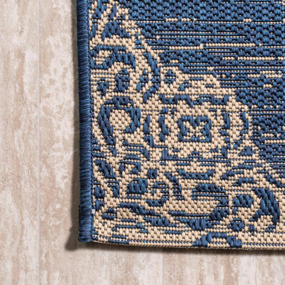 JONATHAN Y SMB121A-28 Tuscany Ornate Medallions Navy/Beige 2 ft. x 8 ft. Indoor/Outdoor Runner Rug, Casual, Pet Friendly, Stain Resistant, Easy to Clean, for Patio, Living Room; Kitchen, Bedroom