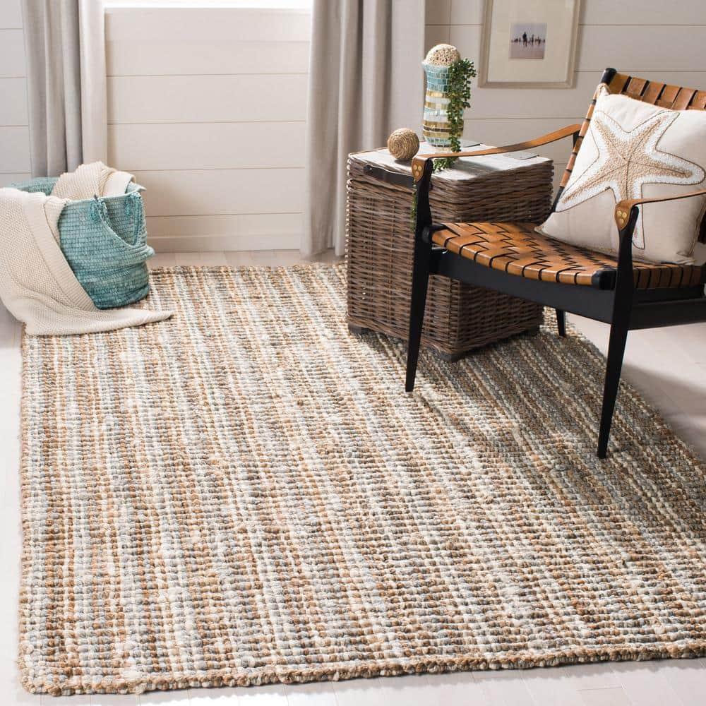 Natural Fiber NF447 Hand Woven Indoor Area Rug - Grey/Natural - 8'x8' - Safavieh