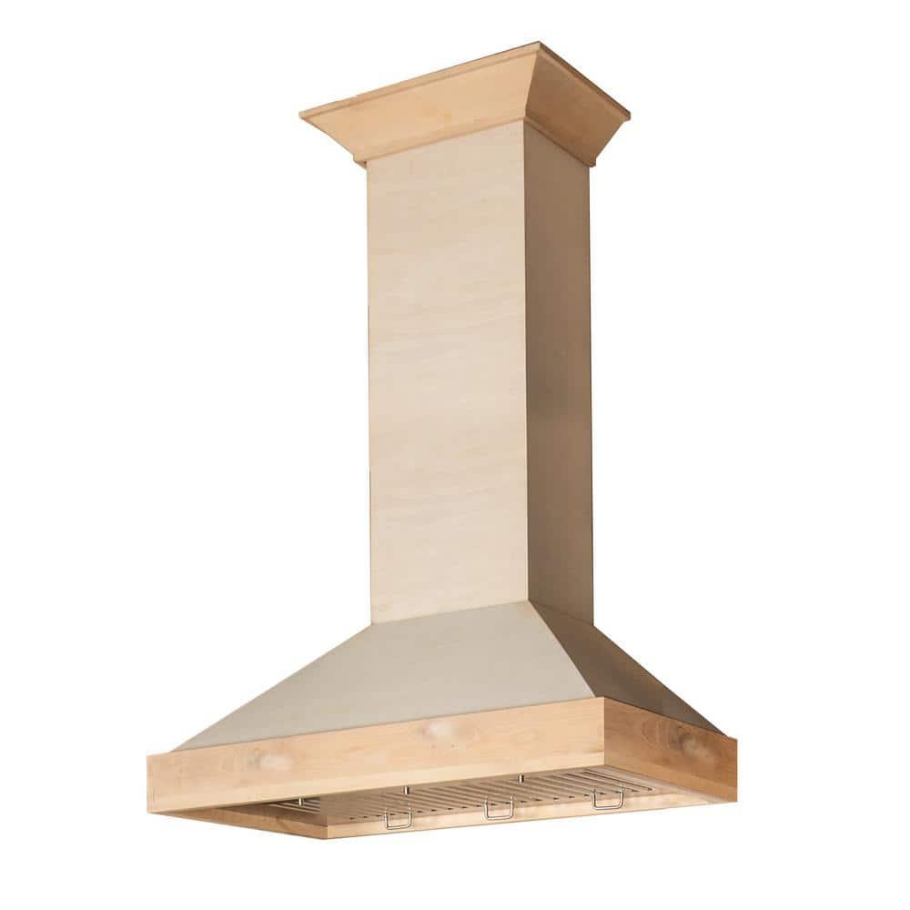 ZLINE 30 in. Convertible Vent Wooden Wall Mount Range Hood in Antigua & Walnut