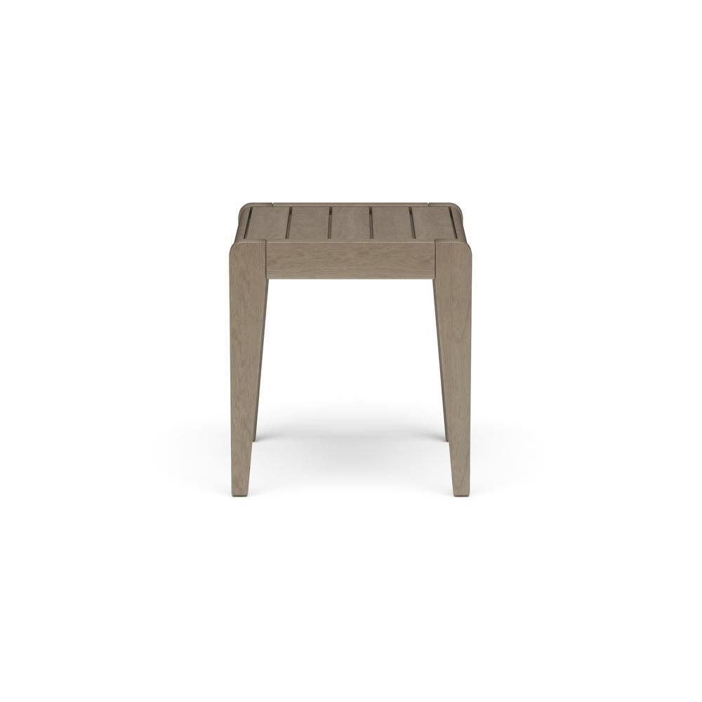 Gray Acacia Wood Outdoor End Table with Slatted Top