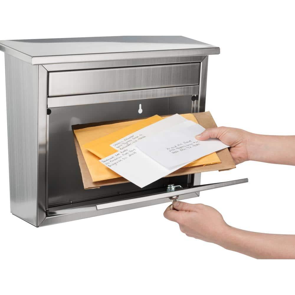 Architectural Mailboxes Maya Classic Stainless Steel Wall Mount Silver Mailbox