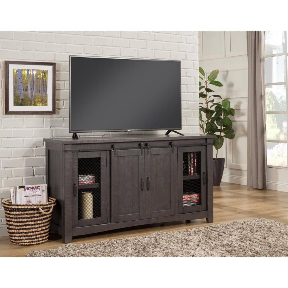 Sierra 65" Solid Wood TV Stand Gray Finish - Martin Svensson Home
