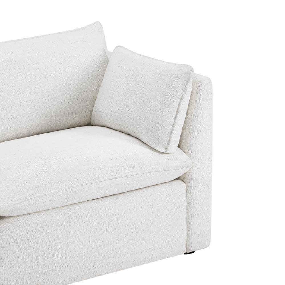 Nereidix 107 in. 5-Piece Fabric Modern Corner Modular Sofa Sectional Sofa in Cream with Arms for Living Room