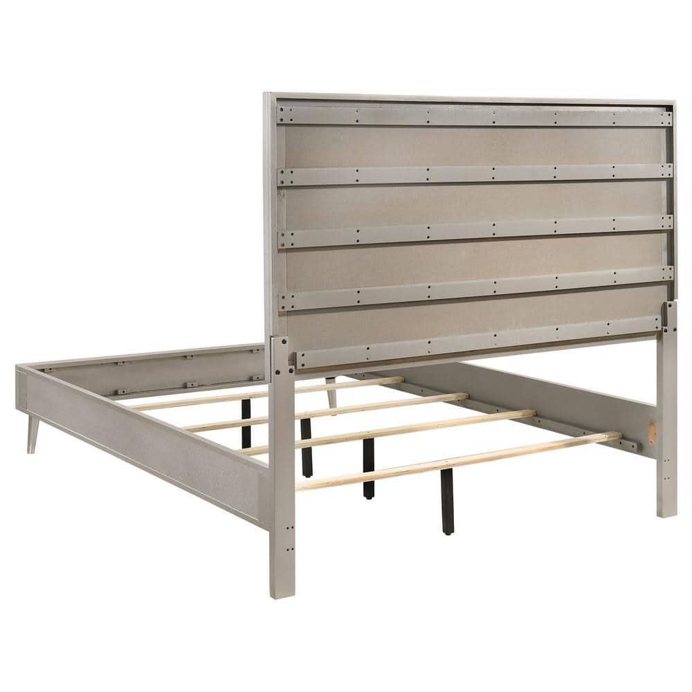 Coaster Ramon Contemporary Wood Queen Panel Bed Metallic Silver
