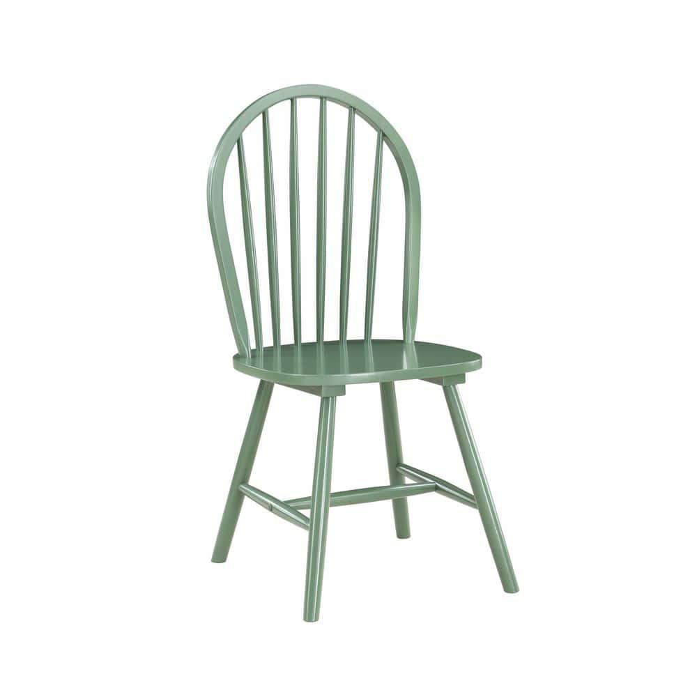 Boraam Carolina Rubberwood Equestrian Green Dining Room Chairs – Set of 2