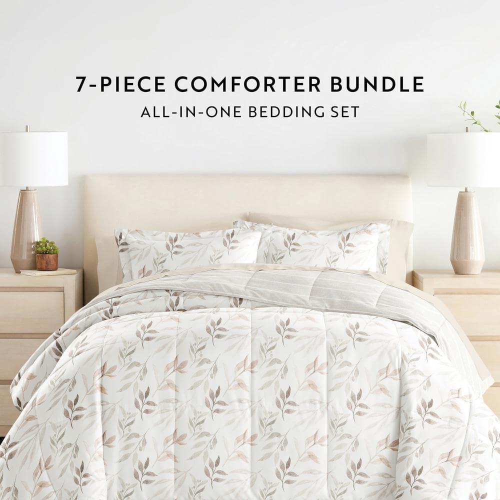 IEnjoy Home 7-Piece Bedding Bundle - Pattern Comforter and Sheet Set
