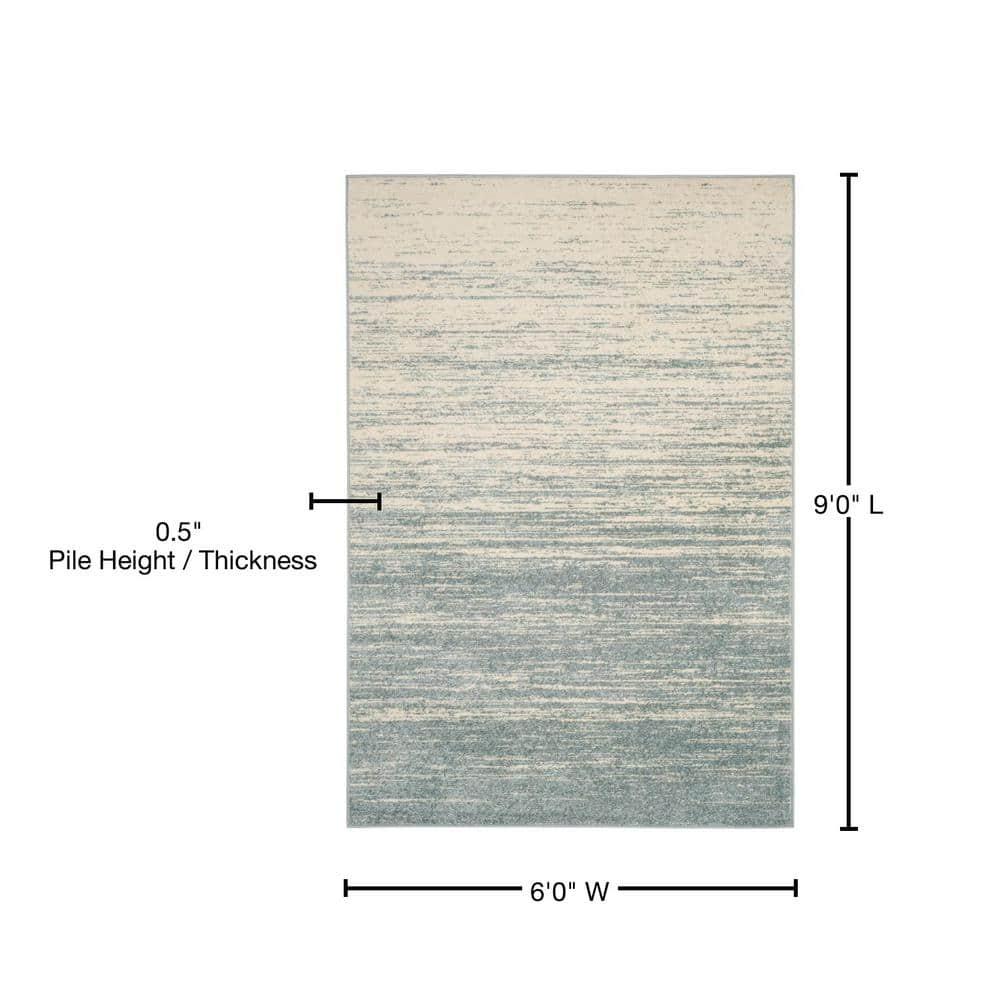 Adirondack ADR113 Machine Made Indoor Area Rug - Slate/Cream - 6'x9' - Safavieh