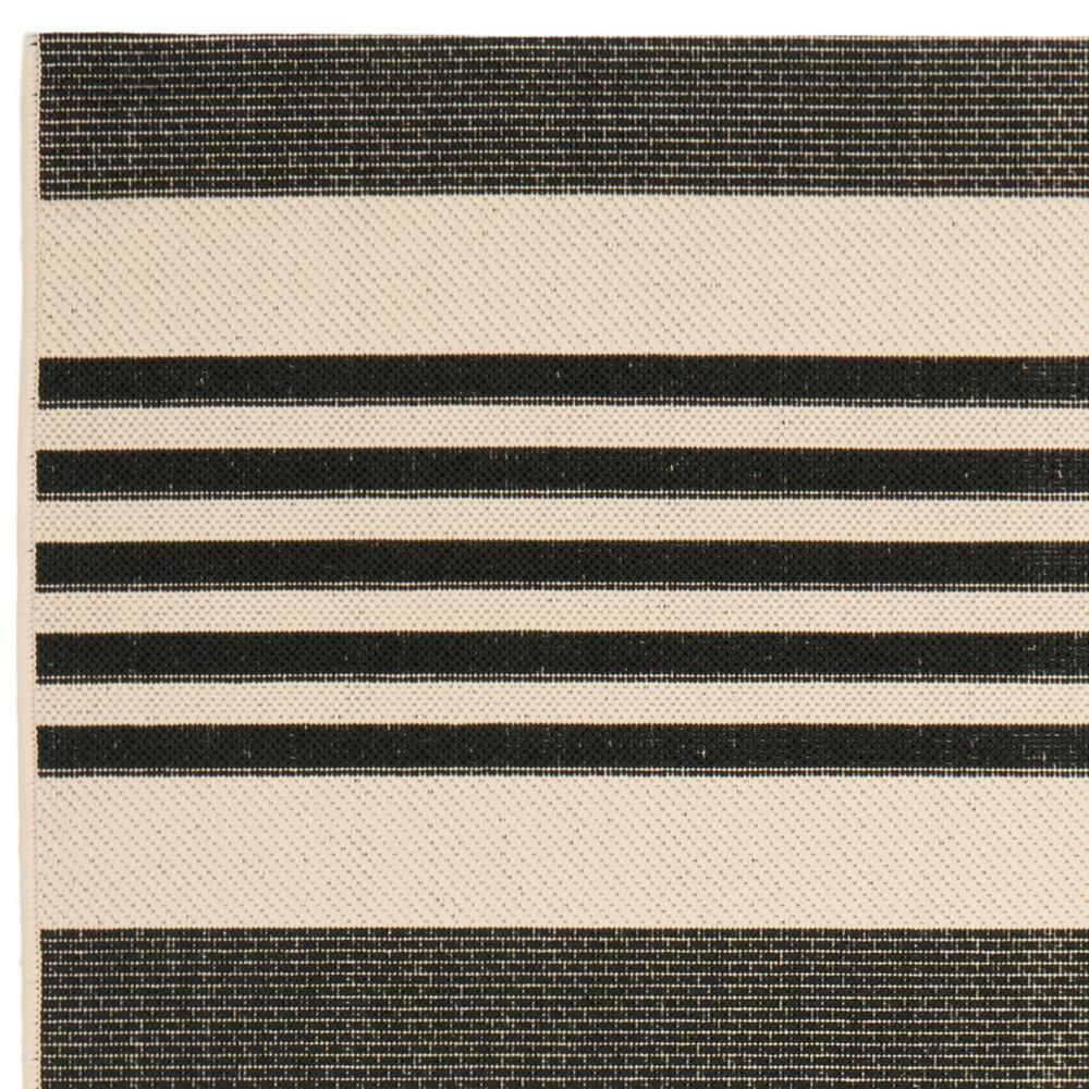 Courtyard CY6062 Power Loomed Indoor/Outdoor Area Rug - Black/Bone - 5'3"x7'7" - Safavieh.