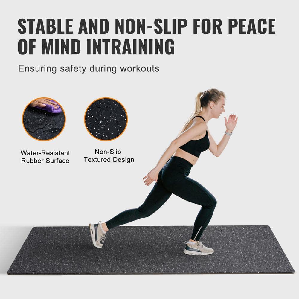 VEVOR 6PCS 0.56 inch Thick Gym Floor Mats, 25" x 25" EVA Foam & Rubber Top Interlocking Workout Floor Mats with 24 sq.ft Coverage, Waterproof Exercise Puzzle Flooring for Gym, Home, Garage, Basement