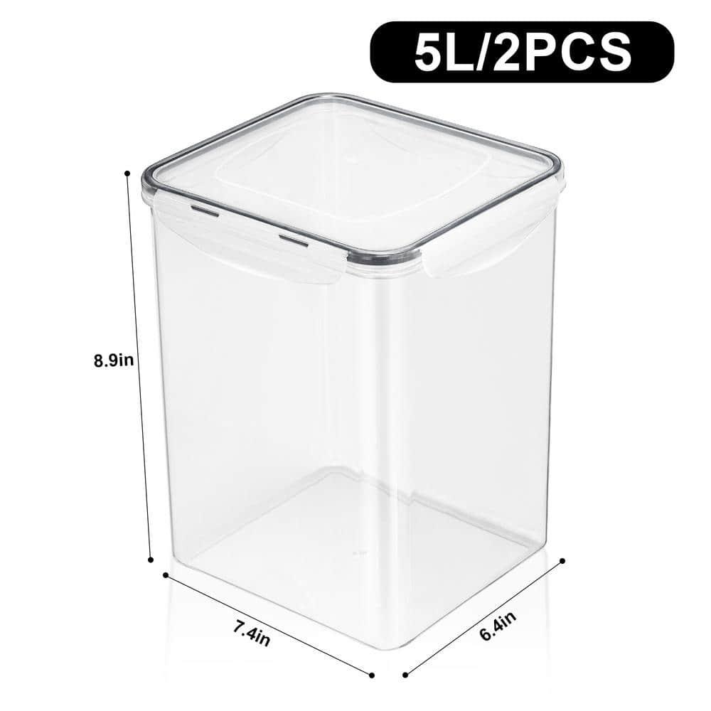 Sorbus 2 Pack Airtight (5qt/170oz) Food Storage Containers with Lids, Labels & Marker -Store Baking Supplies, Sugar, Flour, Rice and More -BPA Free