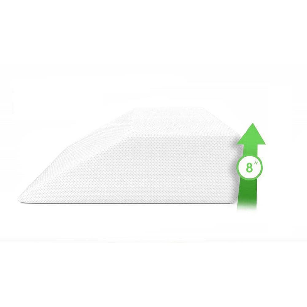 Hypoallergenic Medium Comfort Elevating Standard Wedge Pillow with Memory Foam Top Removable Cover