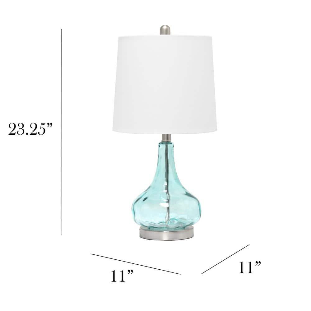 Elegant Designs Clear Glass Table Lamp, Blue