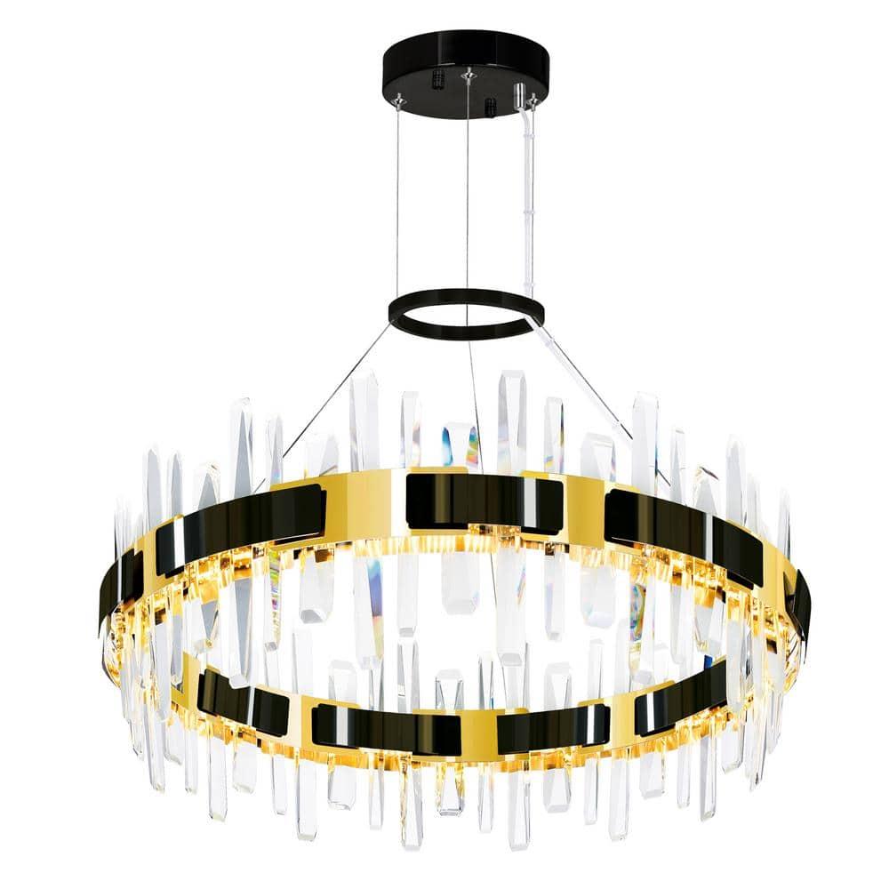 CWI Lighting Aya LED Integrated Pearl Black Metal Chandelier