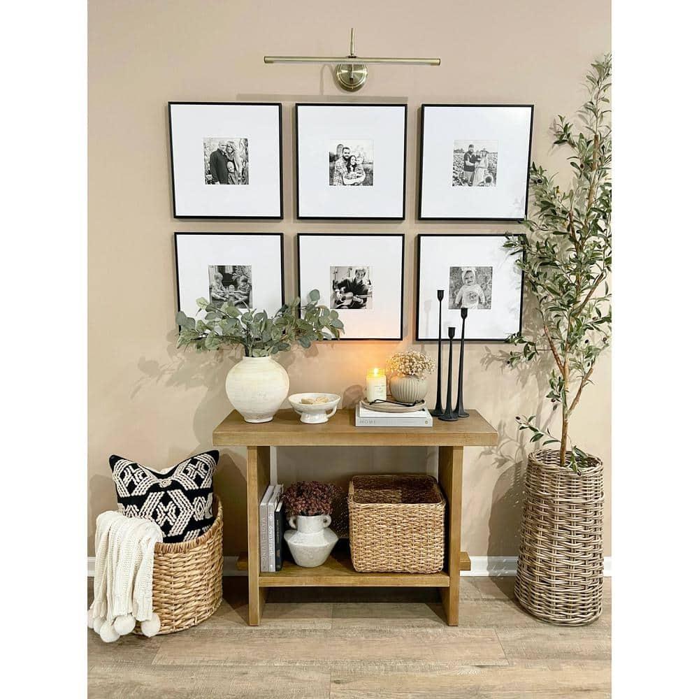 Nathan James Console Sofa Table Brushed Light Brown: Entryway Table with Charging Station, 40in Width