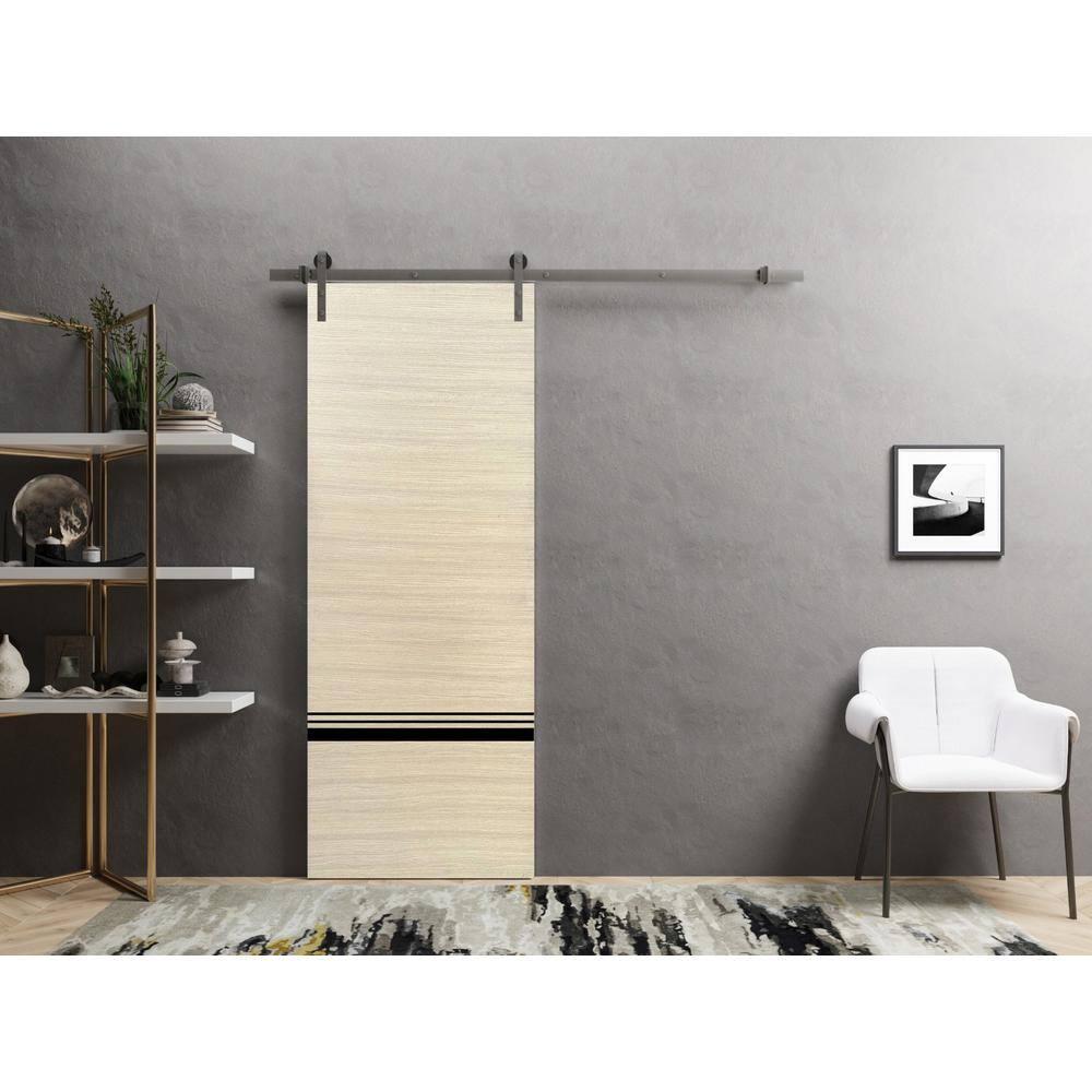 SARTODOORS 42'' Solid + Manufactured Wood Paneled Barn Door