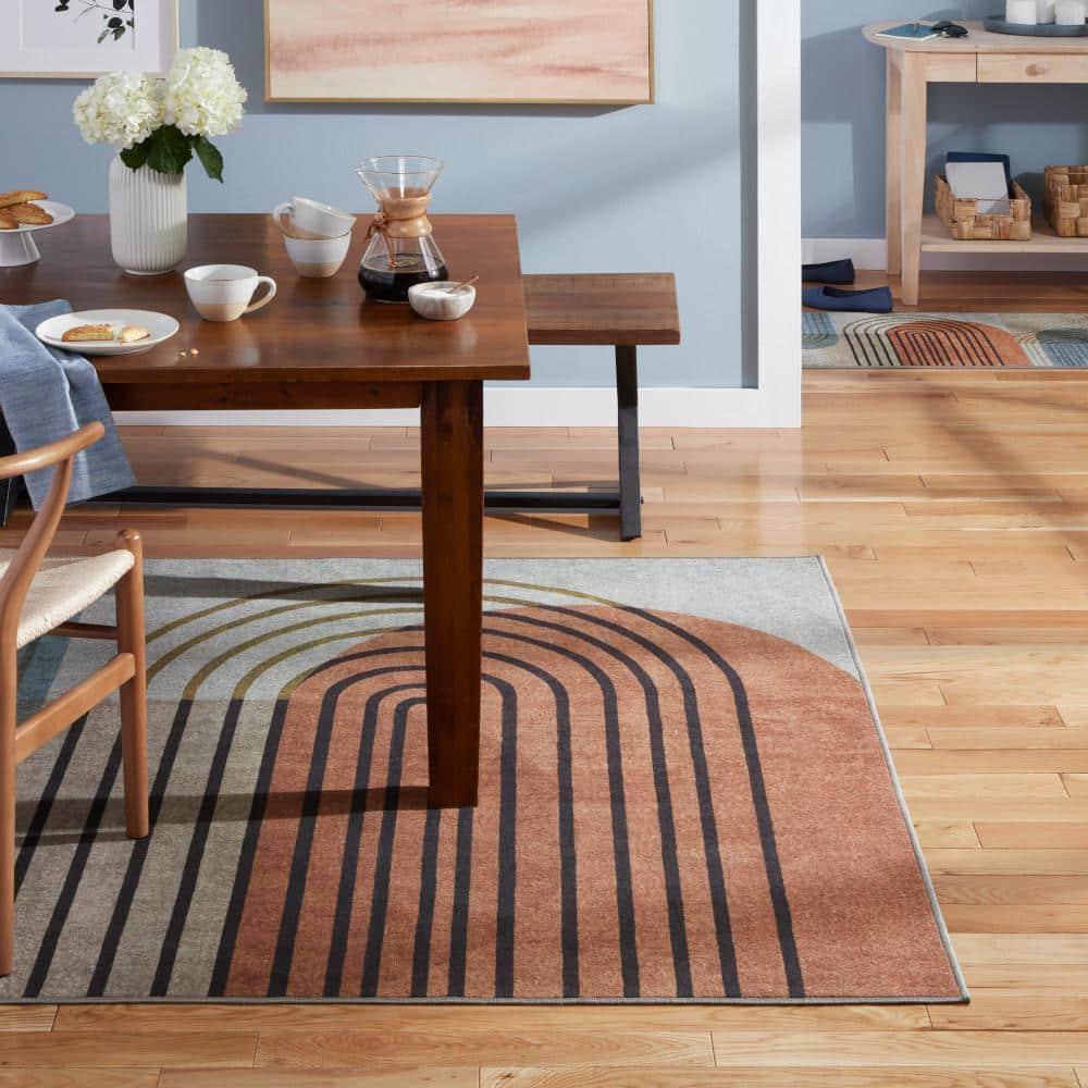 Town & Country Everyday Avani Everwash Non-Slip Backing Area Rug Beige/Rust