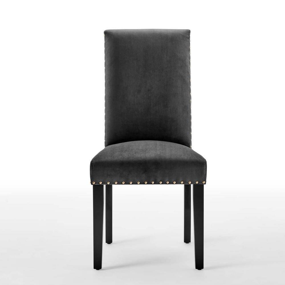 Modway Silver Orchid Lind Velvet Nailhead Trim Dining Side Chairs
