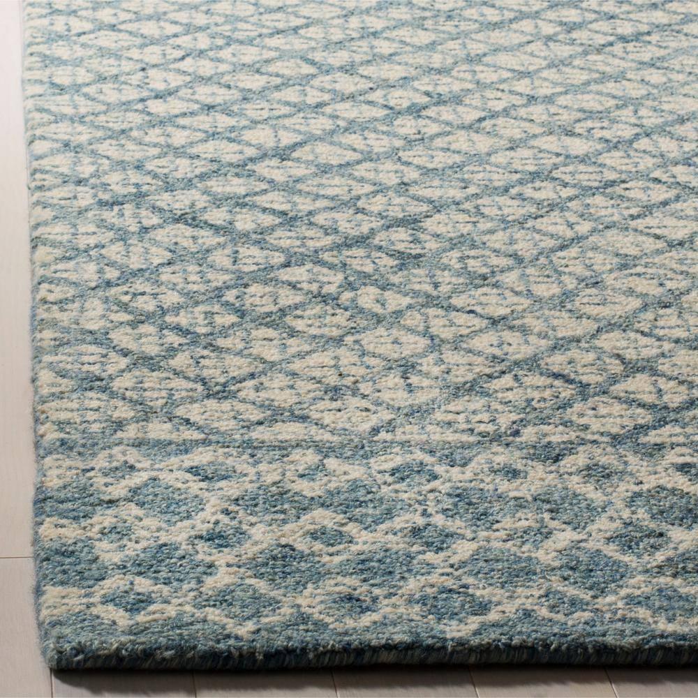 Abstract ABT203 Handmade Indoor Area Rug - Blue/Ivory - 4'x4' - Safavieh