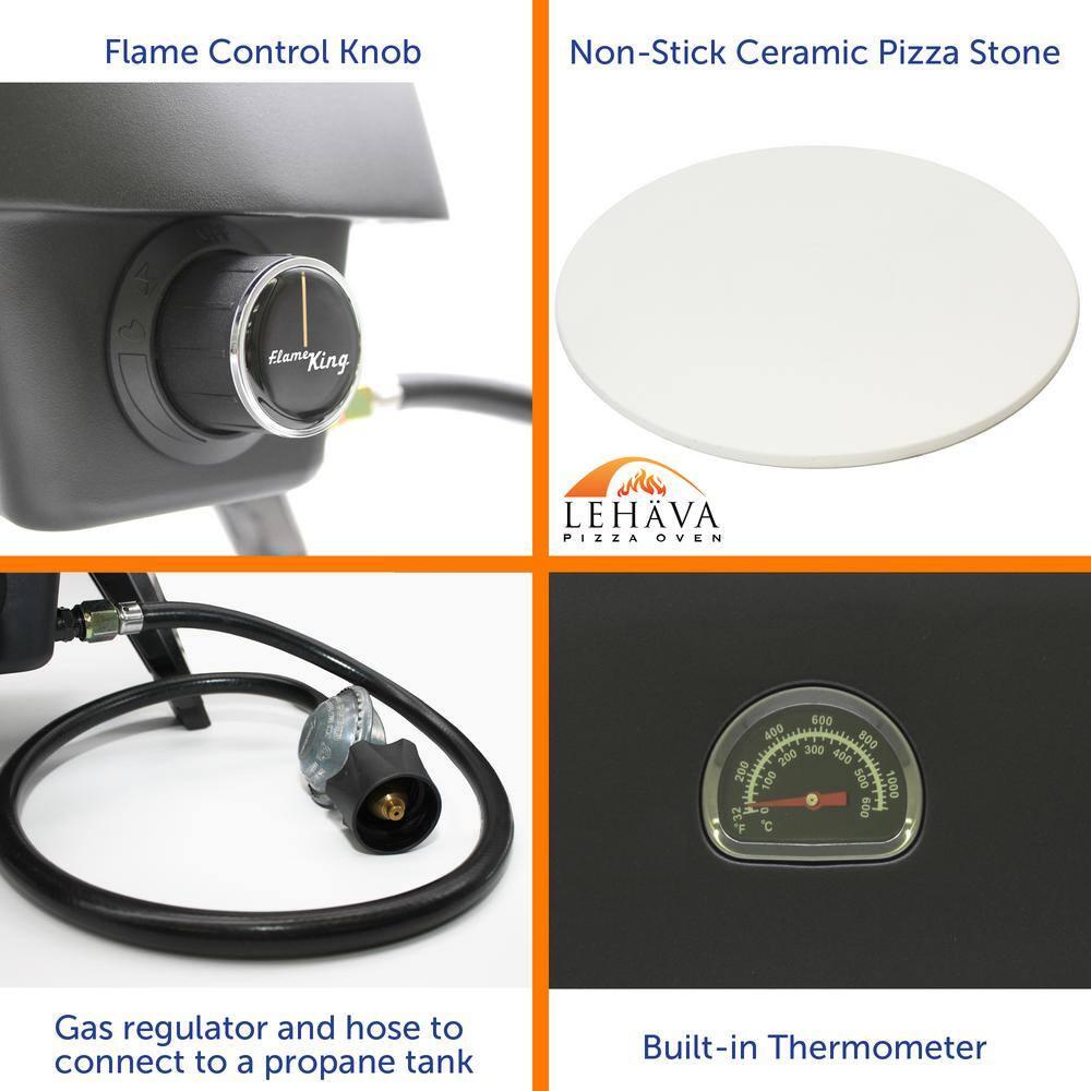 Flame King Flame King LEHAVA 14-inch Portable Outdoor Propane Pizza Oven for Camping and Outdoor Cooking