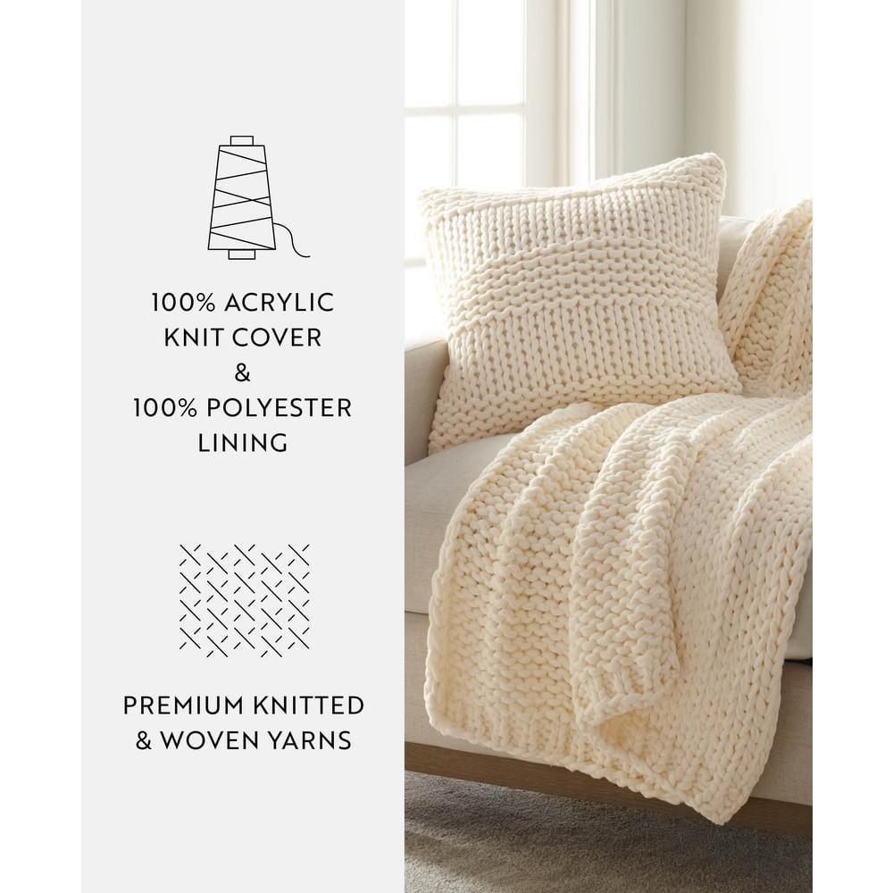 Becky Cameron Cozy Chunky Knit Acrylic Decor Throw Pillow