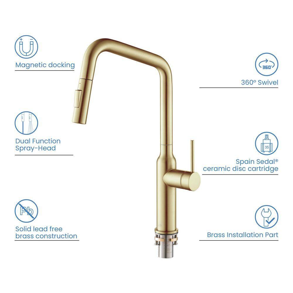 Macon Pull Down Single Handle Kitchen Faucet with Accessories