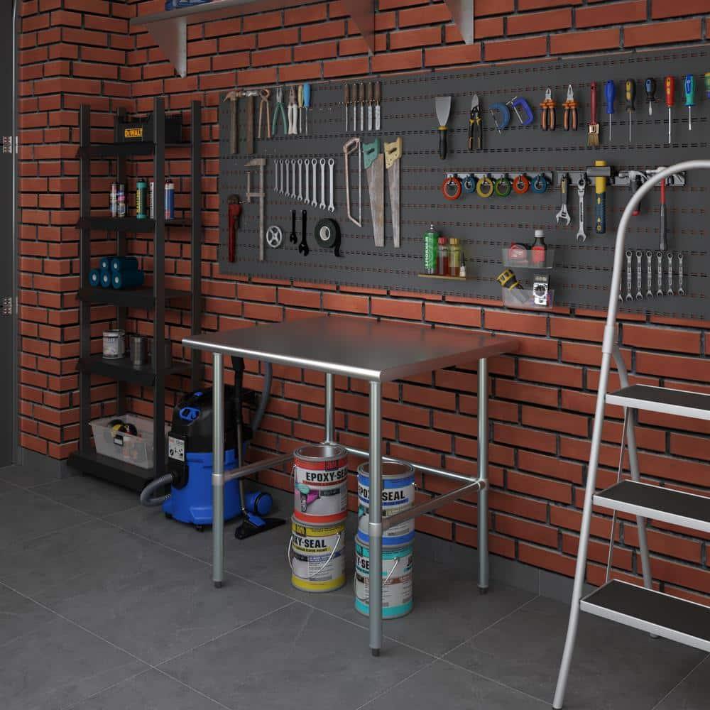 Amgood Stainless Steel Open Base Work Table