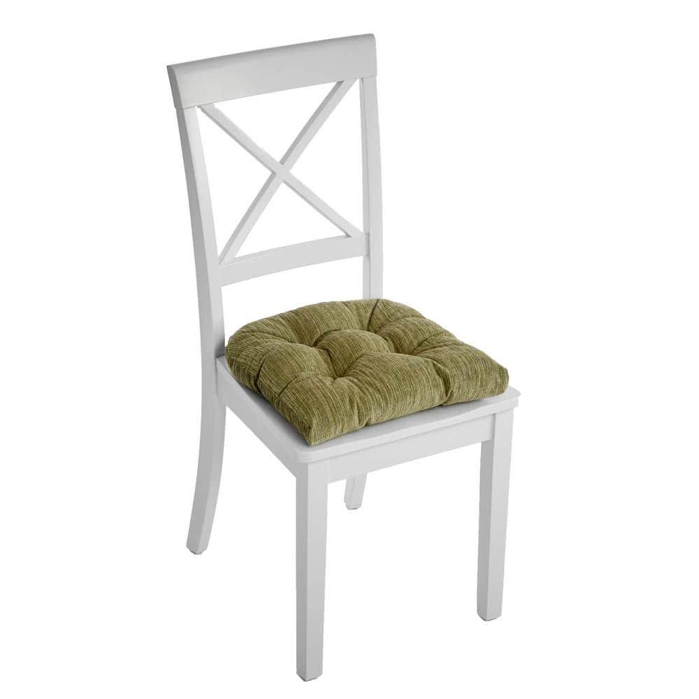 Gripper Non-Slip 17" x 17" Polar Chenille Tufted Universal Chair Cushions, Set of 2