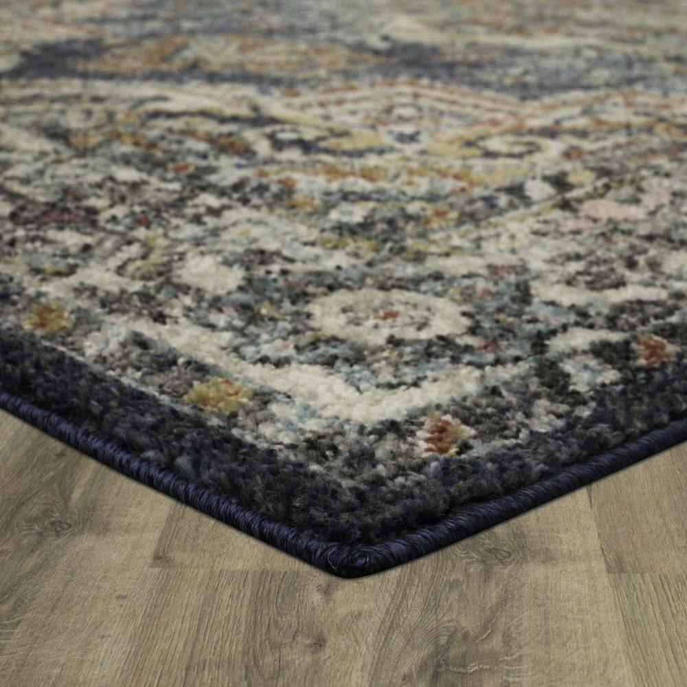 Elysian Blue Medallion 8' x 10' Synthetic Area Rug
