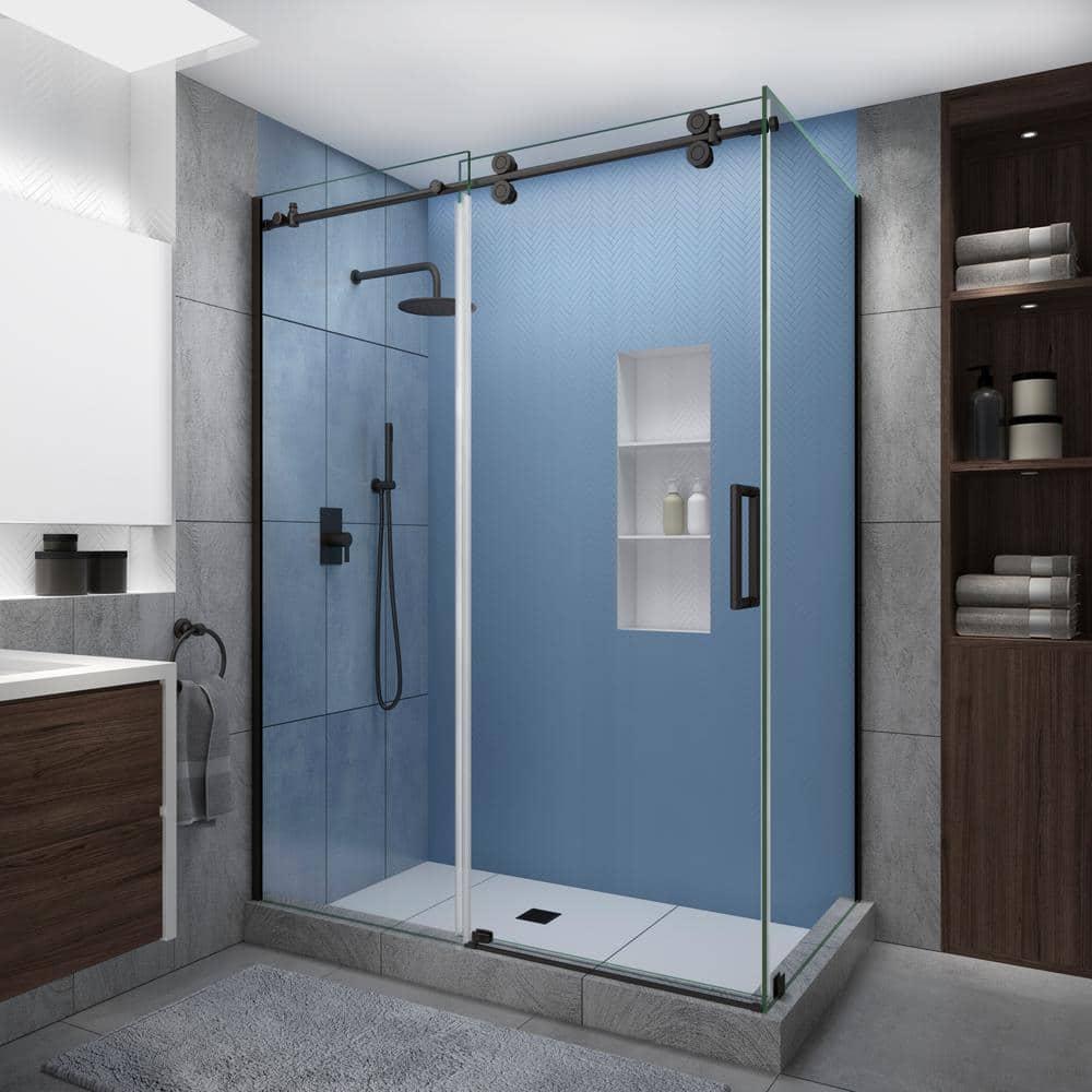 Langham XL 56" - 60" W x 32" D x80" H Frameless Rectangle Shower Enclosure
