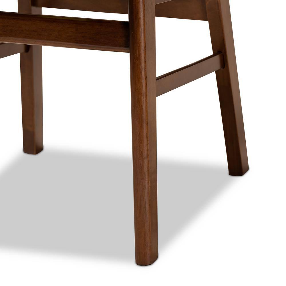 2pc EuclidWood Dining Chair Set Gray/Brown - Baxton Studio: Comfortable Seating, Angled Legs, Polyester