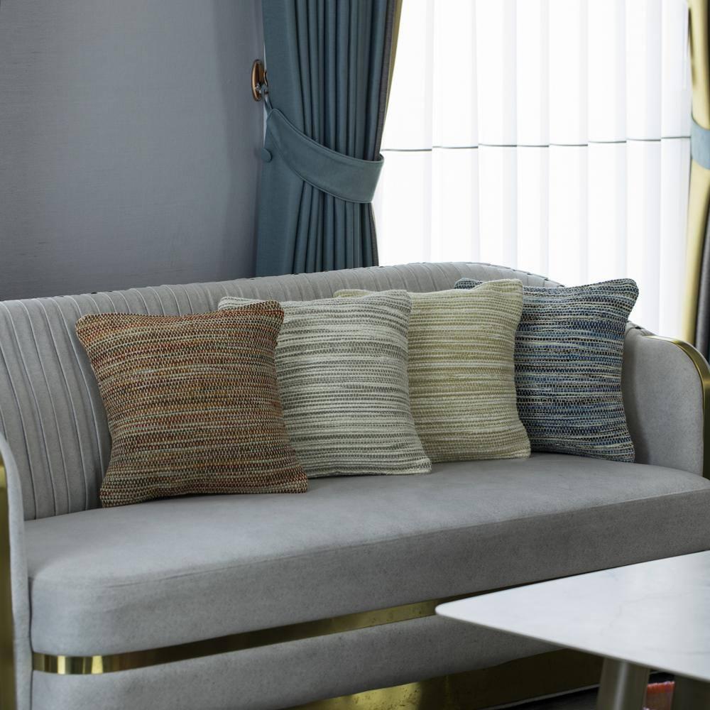 16" Handwoven Wool & Cotton Throw Pillow Cover with Woven Knit Texture with Filler, Rust