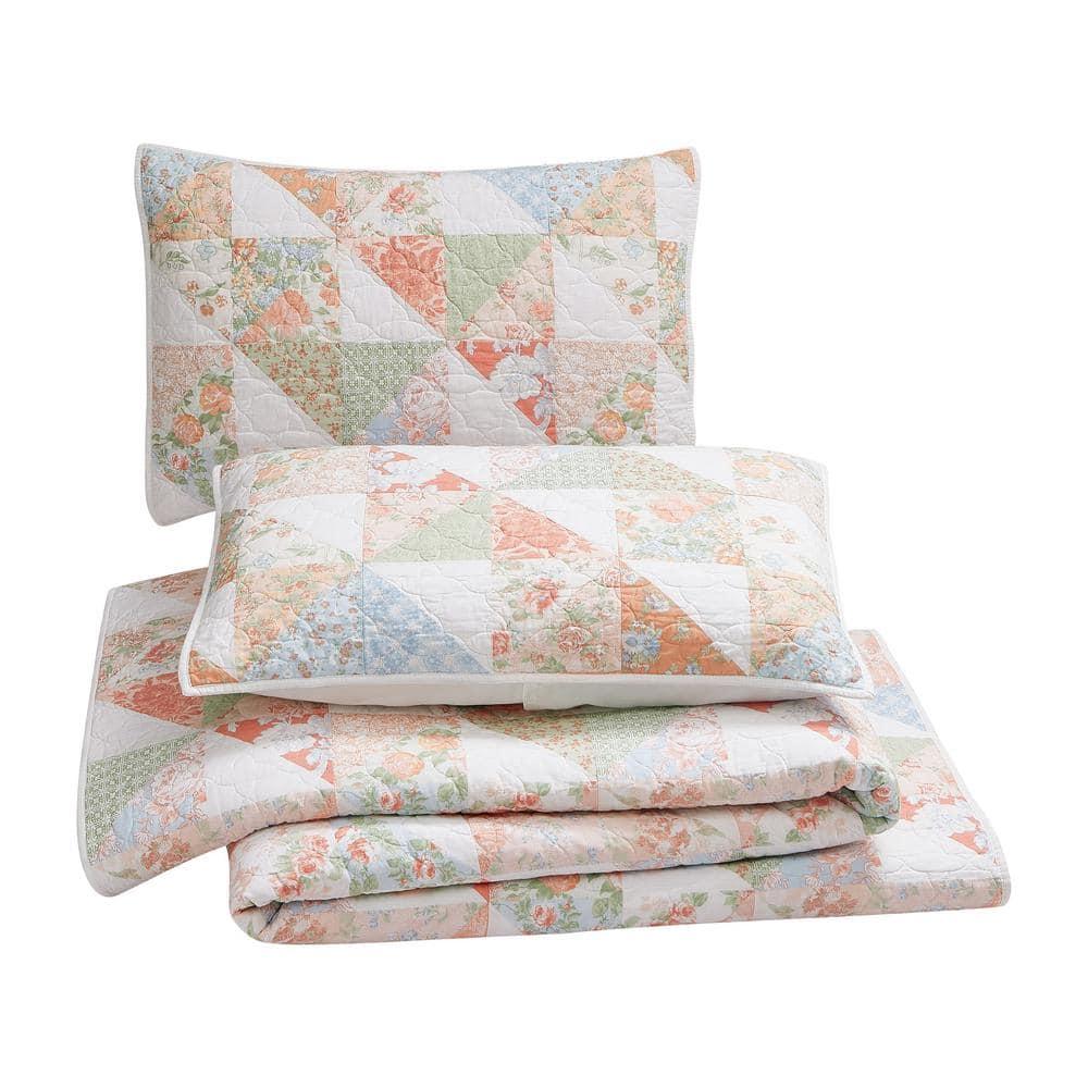 Modern Heirloom Coventry Floral Patchwork Printed Quilt Set