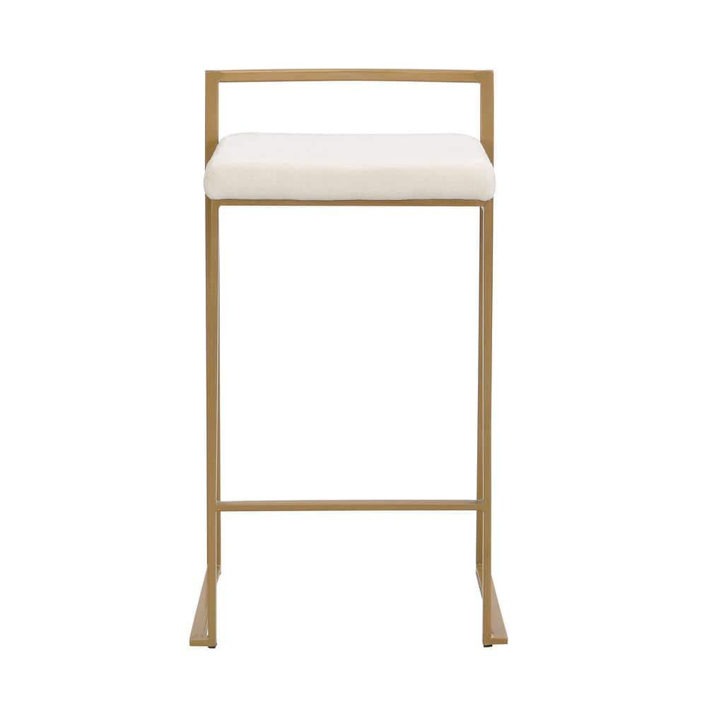 Carolina Living Lucien 25.25" Upholstered Counter Stool - Gold - Cream Upholstery