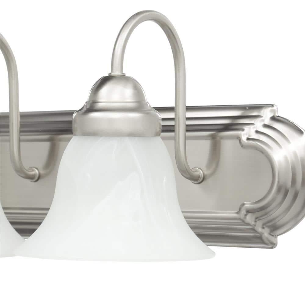 Brushed Nickel 36" 5-Light Vanity Fixture with Alabaster Glass