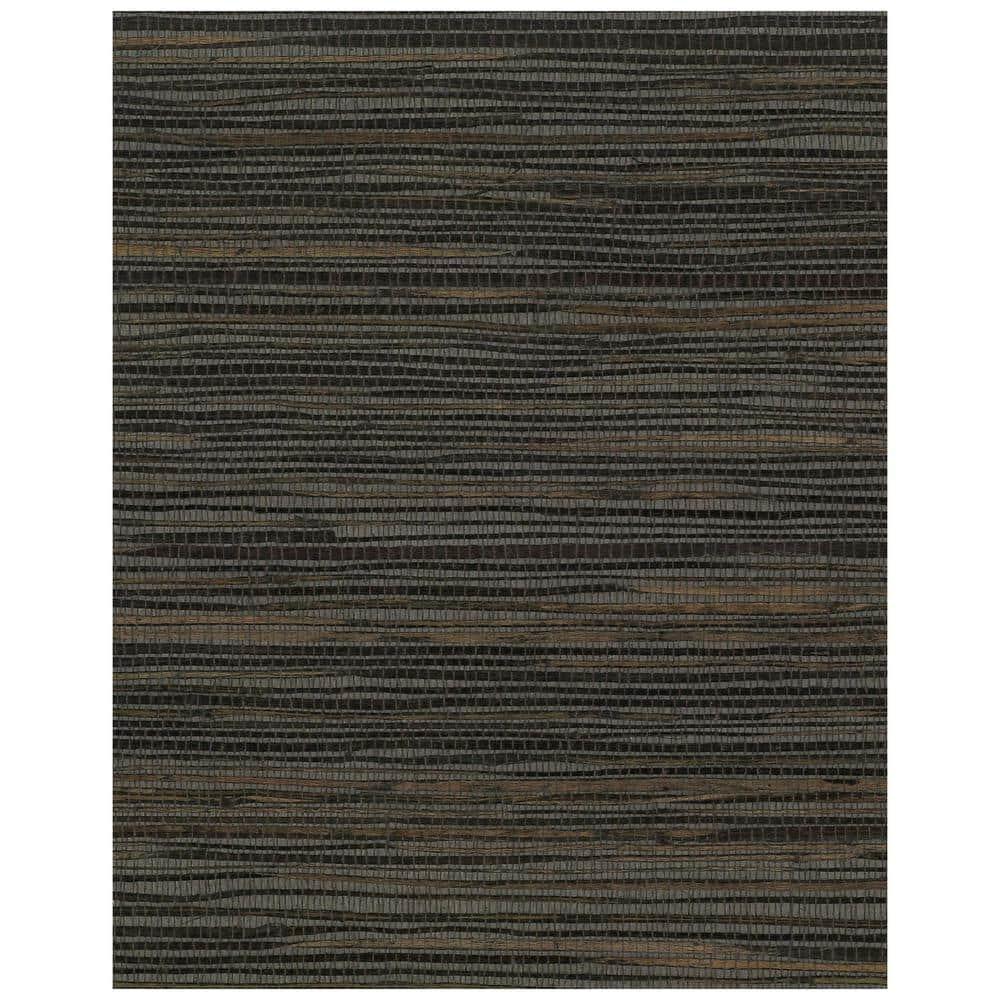 Charcoal Grasscloth Removable Washable Wallpaper Double Roll