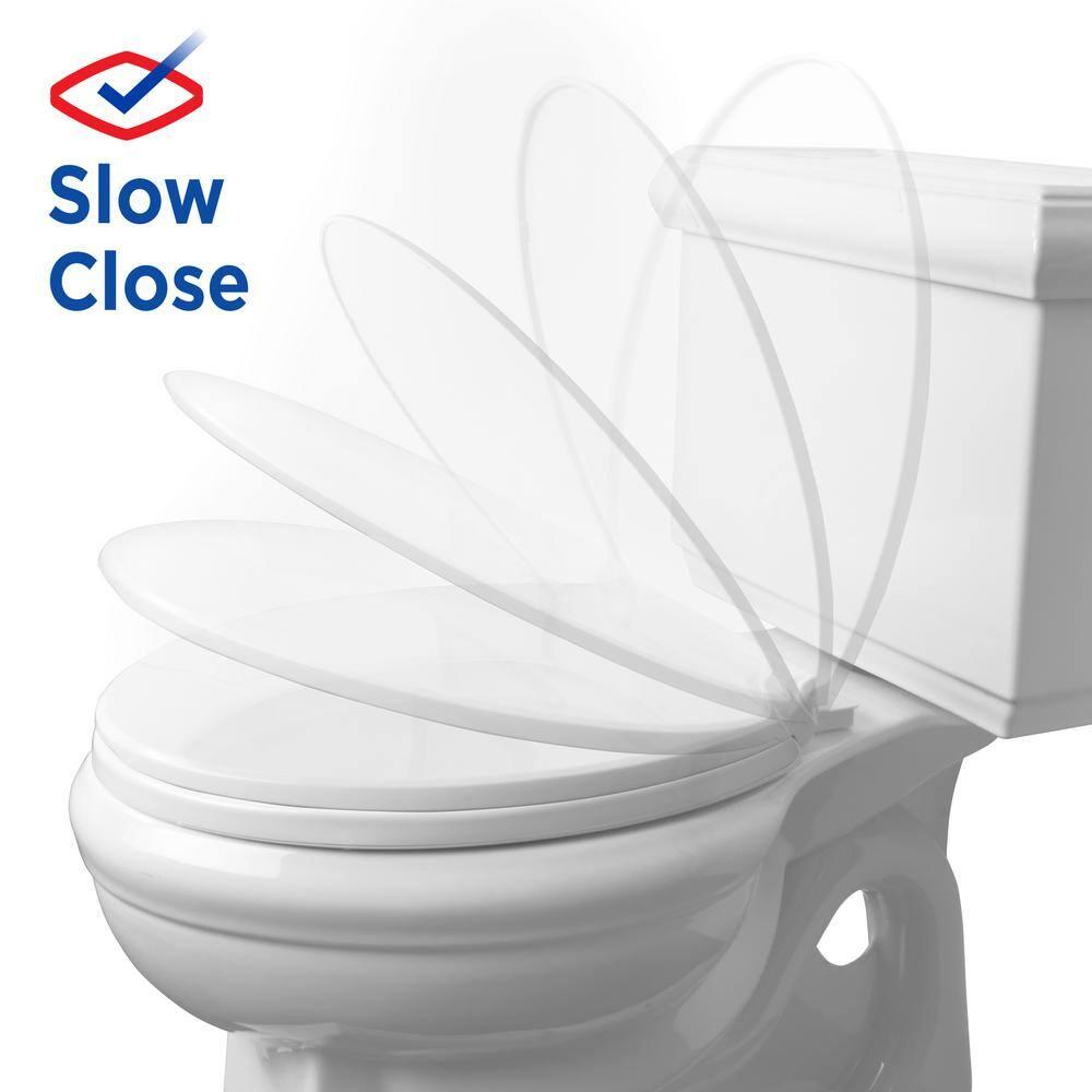 Clorox Antimicrobial Round Stay Fresh Scented Plastic Toilet Seat with Easy-off Hinges