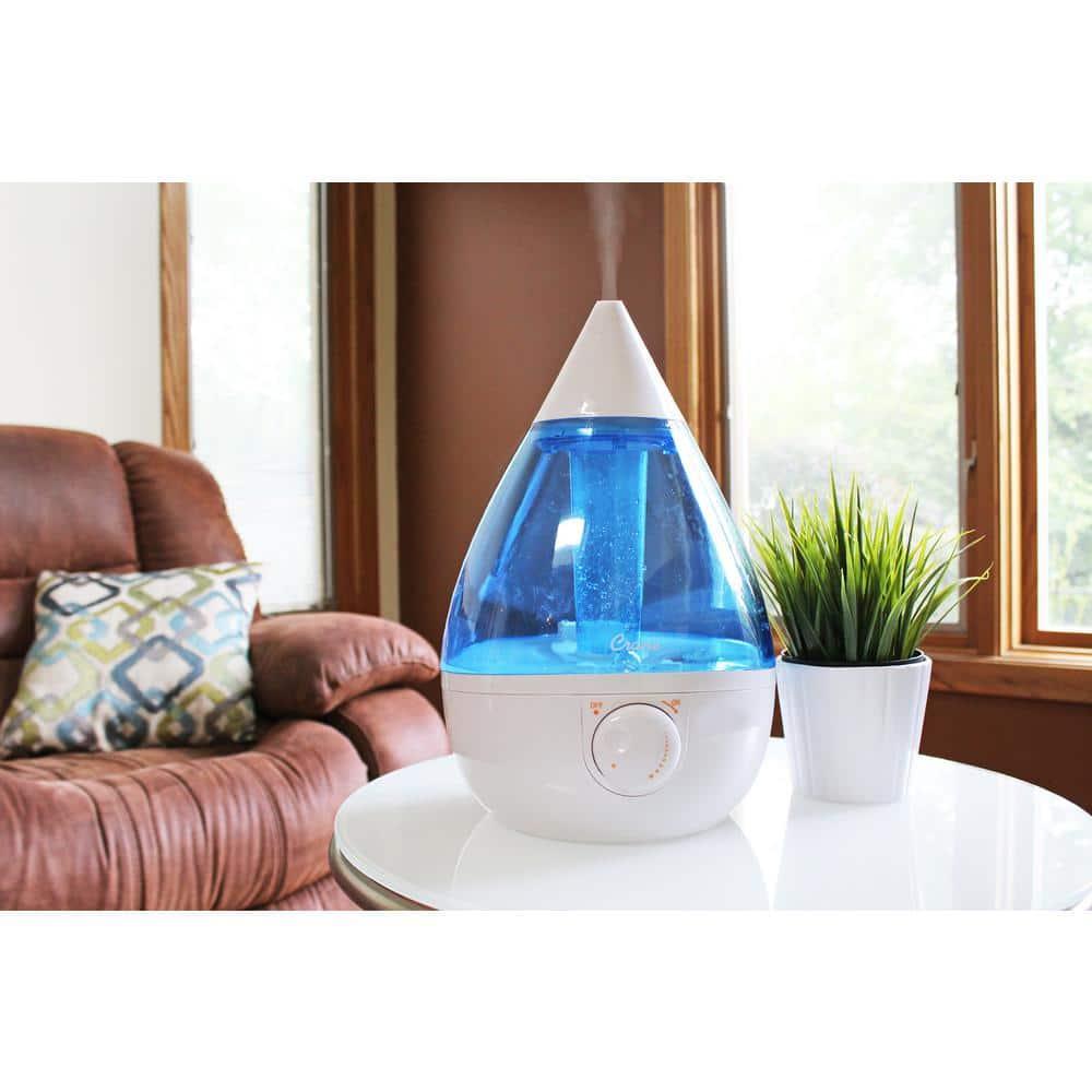 Crane USA 1 Gal. Cool Mist Ultrasonic Humidifier for Bedroom, Office, Nursery, Blue/White, Crane USA