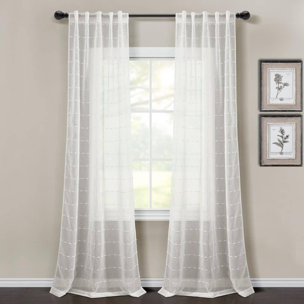 Lush Decor Solid Sheer Curtain Panels (Set of 2)
