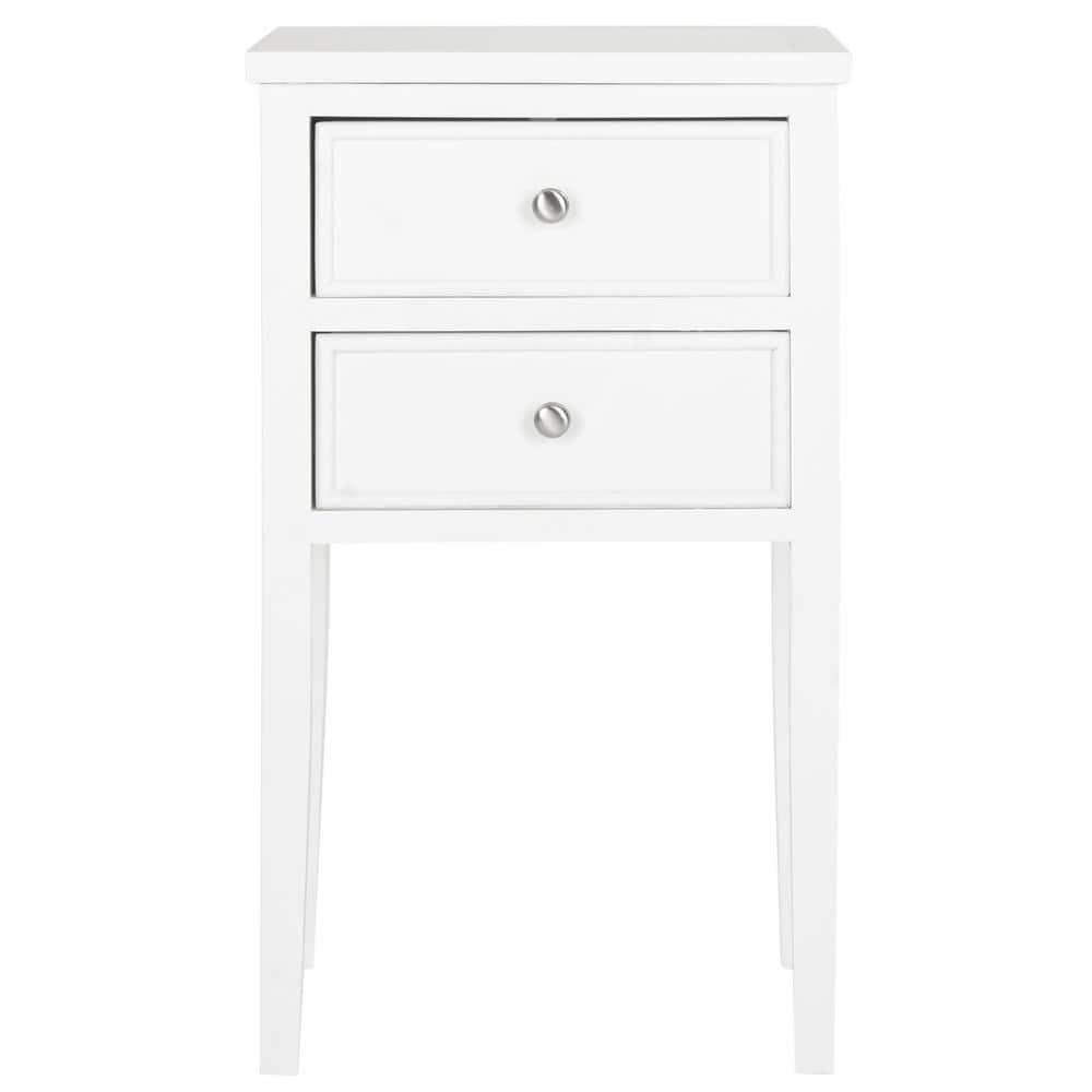 Toby Accent Table with Storage Drawers - White - Safavieh.