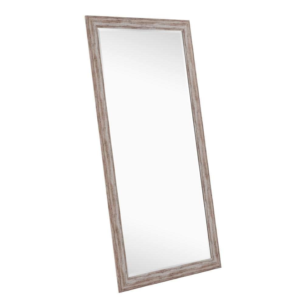 Highland Dunes Lindberg Rectangle Full Length Mirror, Faux Wood Farmhouse Mirror, Floor Mirror