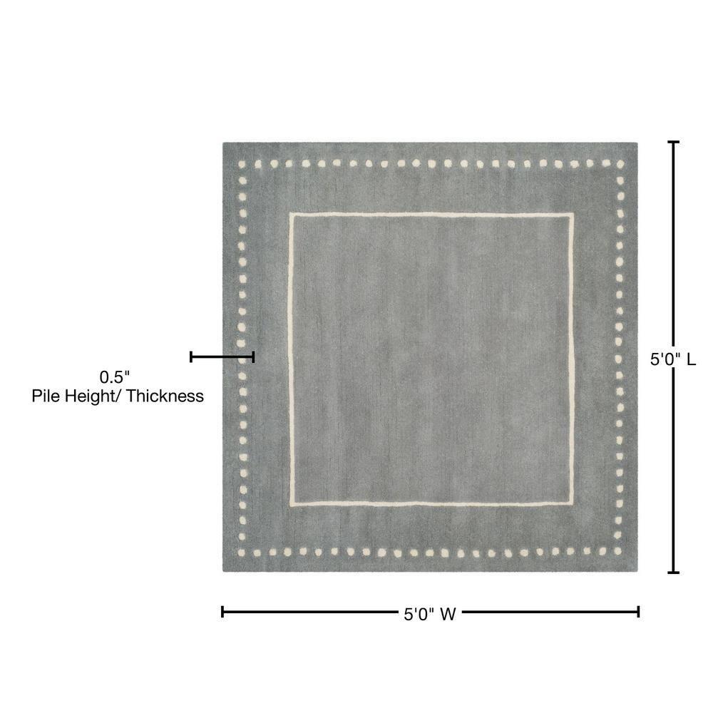 Bella BEL151 Hand Tufted Area Rug - Silver/Ivory - 5'x5' - Safavieh.