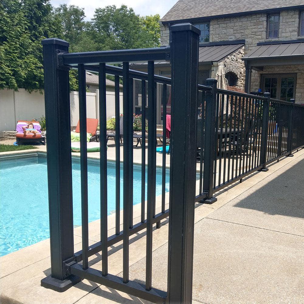 Weatherables 2-1/2-in x 2-1/2-in x 3-1/4-ft Textured Black Aluminum Deck Post