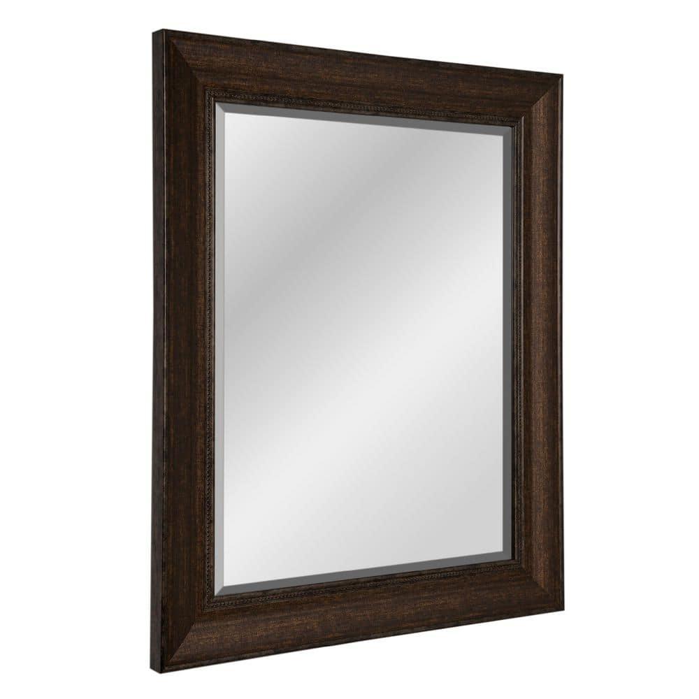 Head West Deep Bronze Beaded Rectangular Framed Beveled Accent Wall Vanity Mirror - 28.5 x 34.5
