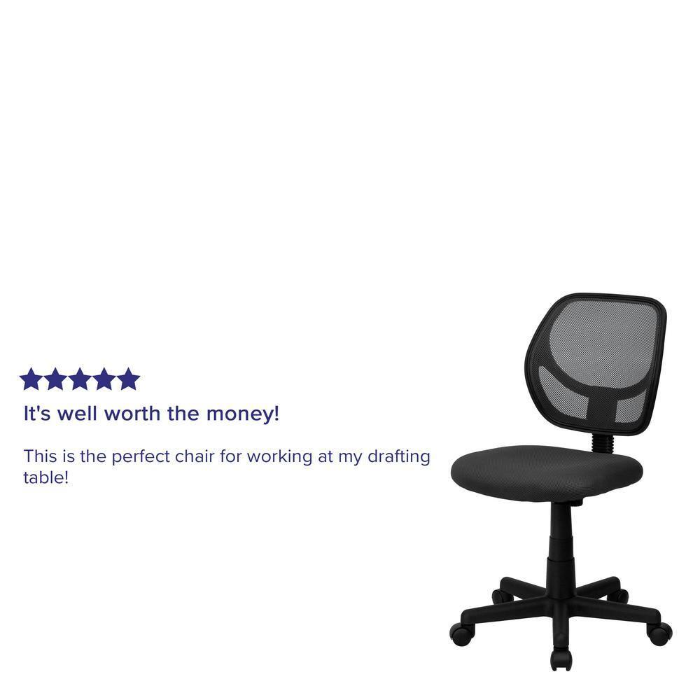 Flash Furniture Low Back Gray Mesh Swivel Task Office Chair with Curved Square Back