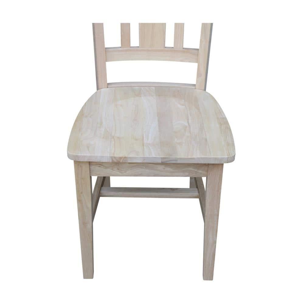 Set of 2 San Remo Splatback Chairs Wood - International Concepts: Solid Parawood, Unupholstered