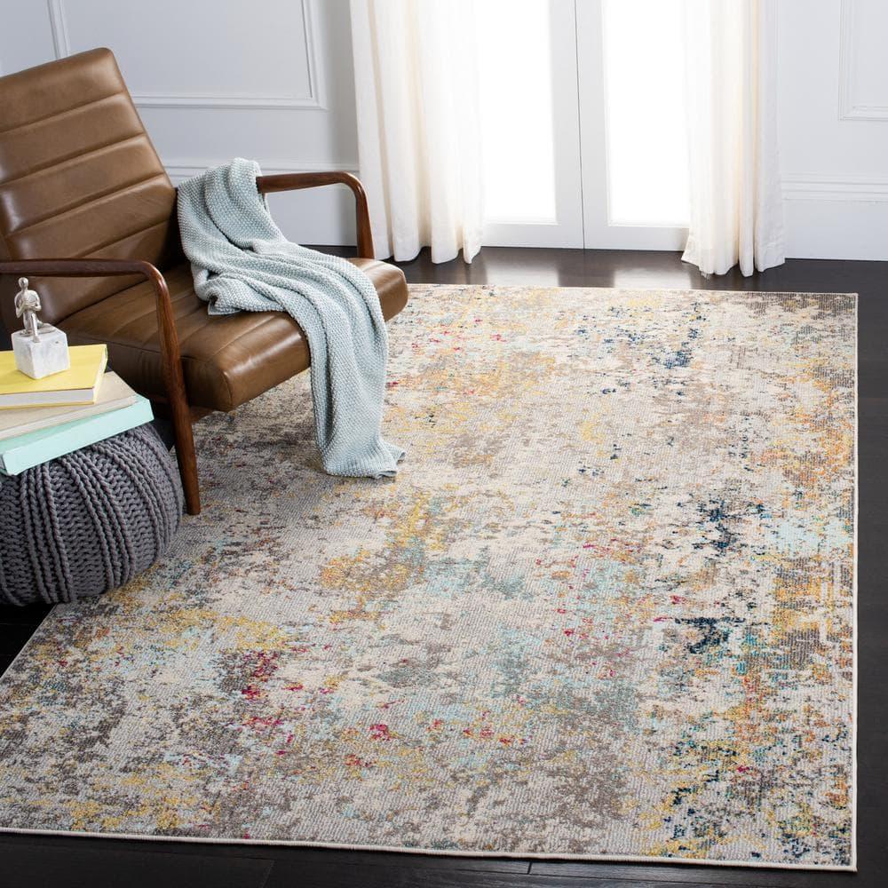 Madison MAD453 Power Loomed Indoor Area Rug - Grey/Gold - 9'x12' - Safavieh