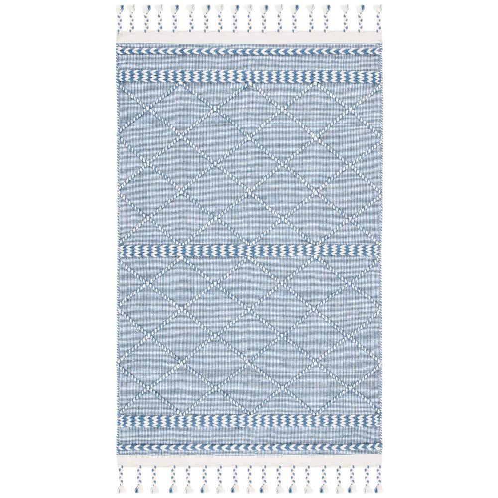 Casablanca Hand-Tufted Blue Wool Shag Rug 5' x 8'